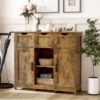 Natural Color Wooden Floor Cabinet with Drawers And Shelves