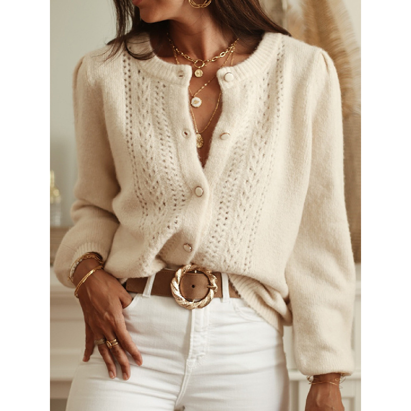 Women's 2025 Trendy Cardigan Sweater Long Sleeve Open Front, Button Down Jacket Style Fall Knitwear