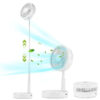 Portable Folding Desk Fan Quiet Low Noise Table Fan USB Rechargeable Telescopic Standing Floor Fan For Home Office Camping Hiking Travel