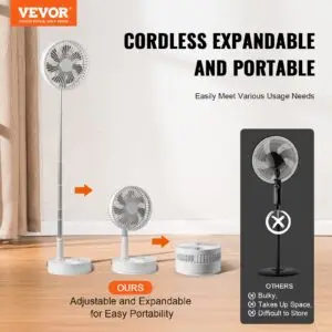8 Inch Foldable Oscillating Standing Fan